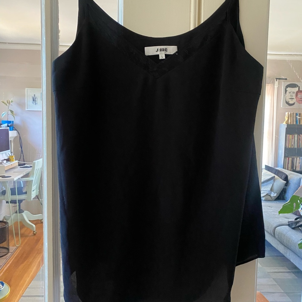 J.ING Black Women's Lacy Camisole Tank Top